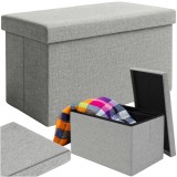 Puf de depozitare pliabil gri Ruhhy 60x30x30 cm, 54 L