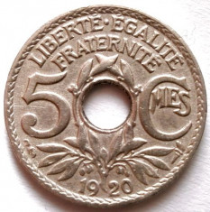 RARITATI ! FRANTA , 5 CENTIMES 1920 , VARIANTA DE 17mm , PRIMUL AN DE BATERE !!! foto