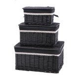 Cumpara ieftin Set 3 cosuri depozitare lemn rachita neagra 28,5 x 20 x 15 cm, 37 x 26,5 x 20 cm, 44,5 x 33,5 x 22,5 cm