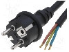 Cablu alimentare AC, 5m, 3 fire, culoare negru, cabluri, CEE 7/7 (E/F) mufa, JONEX - S3RN-3/15/5BK