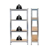 Raft metalic pentru depozitare, structura 4 nivele, sarcina per raft 175 kg,