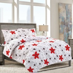 Lenjerie de pat pentru o persoana cu husa de perna dreptunghiulara, Venus, bumbac ranforce, gramaj tesatura 120 g/mp, multicolor