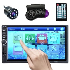 MP5 Player Techstar&reg; 7800S, 2DIN, Camera Marsarier, Ecran HD Touch 7&quot;, Comenzi Volan, Telecomanda, MirrorLink, Bluetooth 4.2