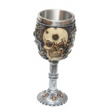 Pocal Medieval Skull 19.5cm 200ml decorat 360grade Tole 10 Imperial 39031