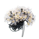 Ghirlanda luminoasa solara model floricele 7M cu 50 becuri LED, alb cald