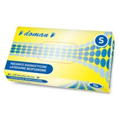 Manusi Doman de unica folosinta, fara pudra, din latex, alb natural ?S? 100buc/pachet foto
