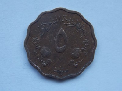 5 MILIM 1956 SUDAN foto