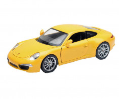 Macheta Welly Porche 911 Carrera 4s Galben Scara 1:24 foto