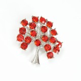 Brosa martisor Copacul Vietii cu pietre rosii