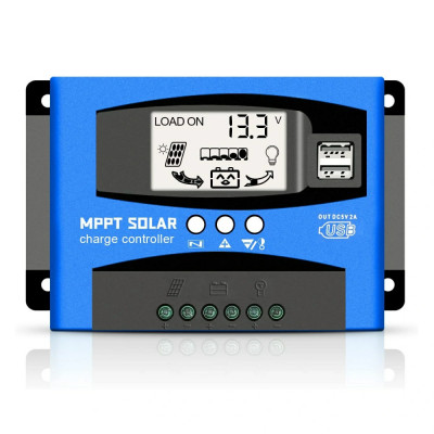 Controler solar MPPT 80A 100A regulator incarcare panouri fotovoltaice 12V 24V foto