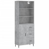 Dulap inalt, gri beton, 69,5x34x180, lemn compozit