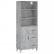 Dulap inalt, gri beton, 69,5x34x180, lemn compozit
