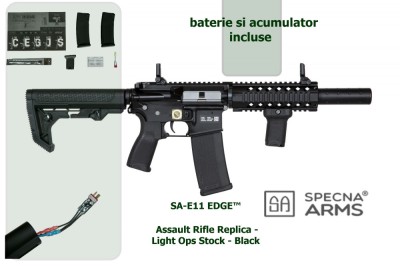 Pusca SA-E11 EDGE&amp;trade; Assault Rifle Replica - Light Ops Stock - airsoft foto