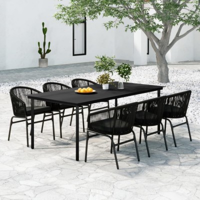Gossi set de servit masa pentru gradina, 7 piese, negru foto