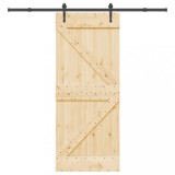 Ușă glisantă cu set de feronerie 85x210 cm, lemn masiv de pin