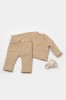 Set bluza dublata si pantaloni, Winter muselin, 100% bumbac - Apricot, BabyCosy (Marime: 12-18 Luni)