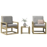 Gossi set mobilier de gradina, 3 piese, lemn de pin impregnat