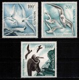 Monaco 1955 1957, Mi #502-505 B**, dantelura 13, fauna, pasari, MNH, cota 600 &euro;!, Nestampilat
