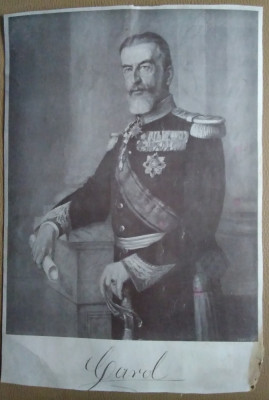Ilustrație pe carton anii 1910 : Regele Carol I foto