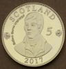 Scotia 5 Ryals 2017 Auriu UNC Robert Burns 40mm, Europa