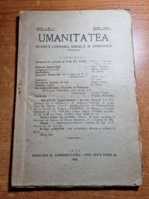 umanitatea iunie 1920 - anul 1,nr.1 - prima aparitie a revistei foto