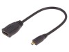 Cablu HDMI 1.4, Micro HDMI, 0.2m, Negru - QOLTEC