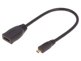 Cablu HDMI 1.4, Micro HDMI, 0.2m, Negru - QOLTEC