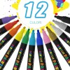 Set 12 markere colorate acrilice, varf rotund 2-2 mm, aplicare pe multiple suprafete