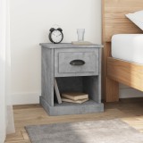 vidaXL Noptiere, 2 buc, gri beton, 39x39x47,5 cm, lemn prelucrat