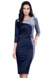 W598-44 Rochie midi cu centura in talie