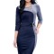 W598-44 Rochie midi cu centura in talie