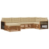 vidaXL Set de canapele de exterior cu pernă 6 pcs Natural și Bej 3383566