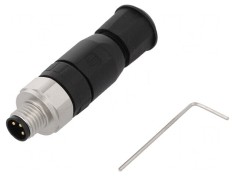 Conector M8 3 Pin Drept pe Cablu 4A IP67 60V