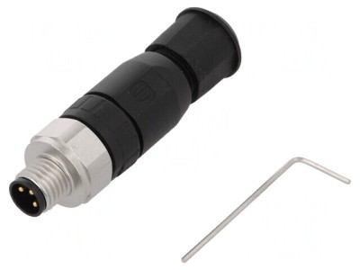 Conector M8 3 Pin Drept pe Cablu 4A IP67 60V foto