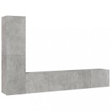 Cumpara ieftin Set dulap TV, 4 piese, gri beton, lemn prelucrat
