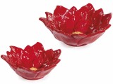 Cumpara ieftin Set 2 boluri Craciunite ceramica rosie galbena cm 20x18,5x7,5 H, 17,5 x 15,5 x 6,5 H