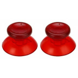 2 x capace analogice Thumbsticks pentru controlerul Xbox 360 Culoare Roșu transparent, Oem