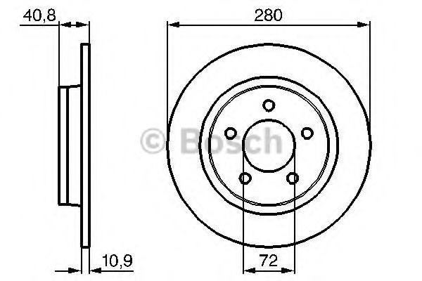 Disc frana MAZDA 5 (CW) (2010 - 2016) BOSCH 0 986 479 C79