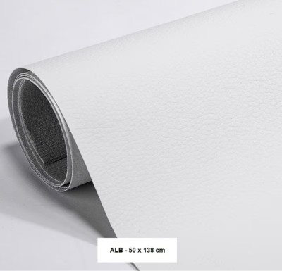 Rola din Piele Ecologica, Culoare Alb Pentru Reconditionare si Retapitare Canapea, Scaun, Interior Auto, Autoadeziv Puternic, Usor de Aplicat Dimensiu foto