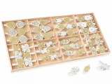 Cumpara ieftin Set 48 ornamente brad lemn Craciun 42x20.5x2 cm