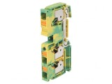 &Icirc;mbinare Șine 10mm2 3 Borne Galben-Verde