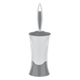 Perie WC, Model Alb-Gri, Plastic, Diametru 37x11 cm, Oem
