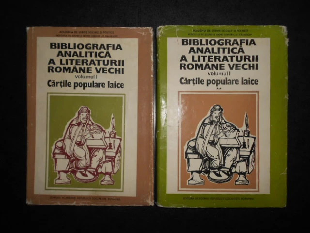 Bibliografia analitică a literaturii rom&acirc;ne vechi 2 volume (1976, ed. cartonata)