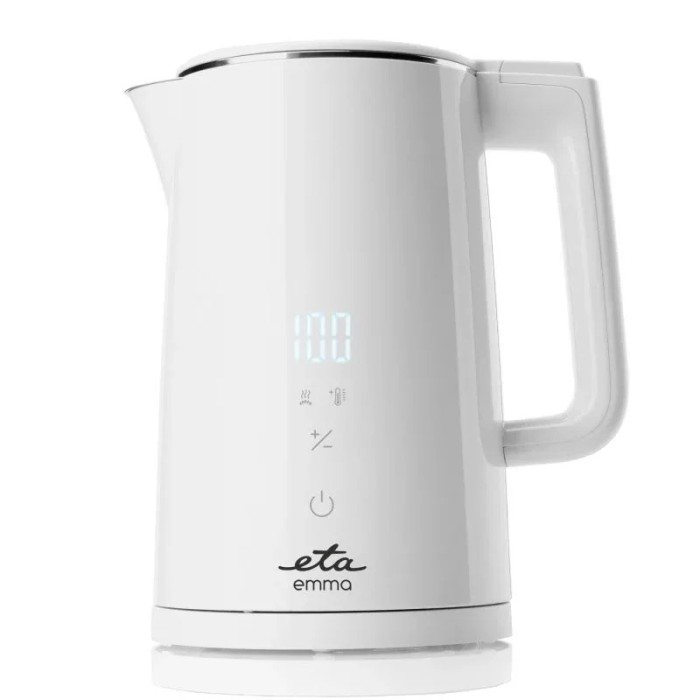 Fierbator electric ETA Emma 5595 90010, 2200 W, 1.5 L, pereti dubli, 40 - 100 &deg; C, afisaj LED, alb