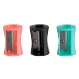 Set Ascutitori din Plastic, 3 buc, Somon, Verde si Negru, 2.5cm, CMCLASS