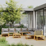 Gossi set mobilier gradina cu perne, 12 piese, lemn masiv de acacia