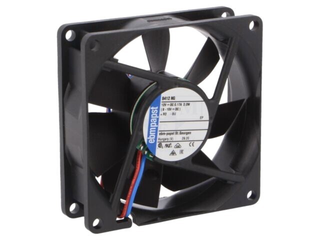 Ventilator EBM-PAPST DC axial 12V 80x80x25mm 69m3/h 32dBA
