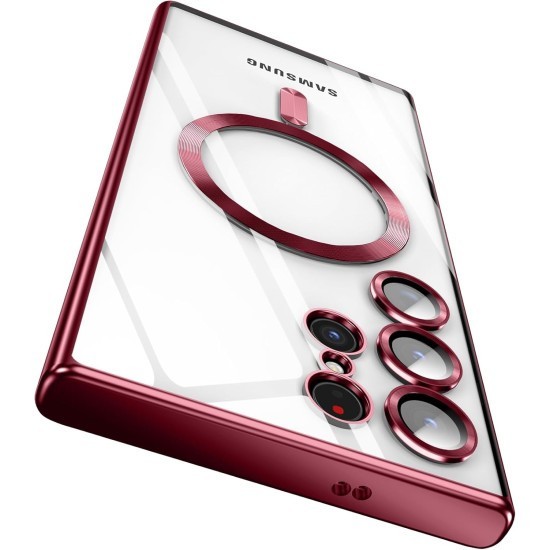 Husa compatibila cu Samsung Galaxy S24 Ultra, ALC MOBILE, pentru telefon mobil cu protectie pentru camera, Tehnologie MagSafe, rezistenta la socuri, c
