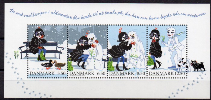 DANEMARCA 2010, Fauna, bloc neuzat, MNH