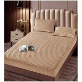 Cumpara ieftin Husa de Saltea Tip Topper cu Elastic + 2 Fete de Perna Catifea, Bej 160x200 - JO995